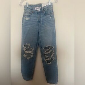 American Eagle Outfitters Distressed Light Blue Boyfriend Jeans